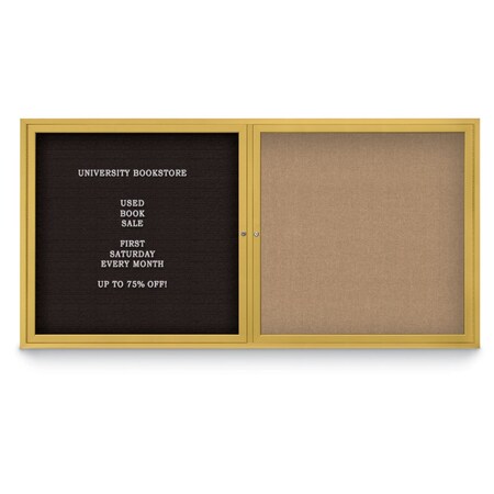 United Visual Products Corkboard, Black/Bronze, 72"x36" UV433HPLUS-BRONZE-BLACK
